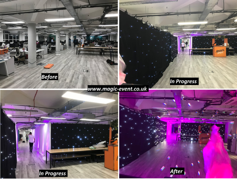 wall draping hire in london