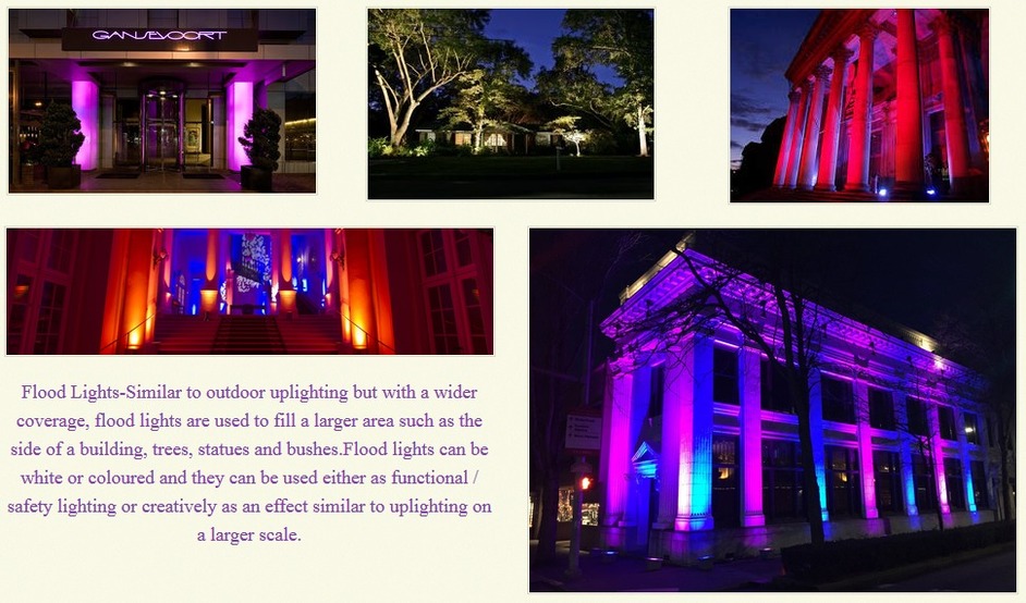 outdoor led uplighters hire london